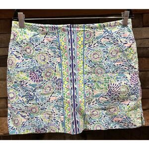 Women’s LILLY PULITZER Blue Ibiza Open Water Skort Skirt Size 8 *D2